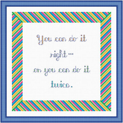 cross stitch pattern Right or Twice