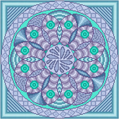 cross stitch pattern Cork Screw - Blue Violet