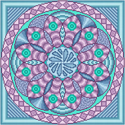 cross stitch pattern Cork Screw - Lavender