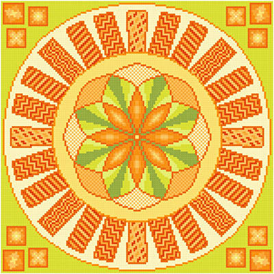 cross stitch pattern Swings - Orange