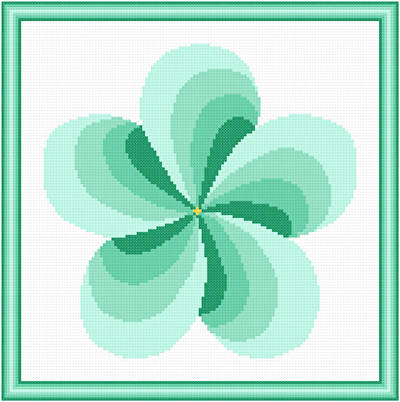 cross stitch pattern Twirl Around - Seagreen
