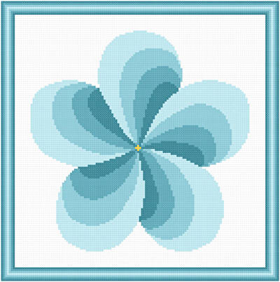cross stitch pattern Twirl Around - Turquoise