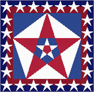 cross stitch pattern USA Colors with Stars
