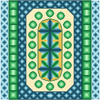 cross stitch pattern Whip - Blue Edges