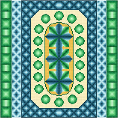 cross stitch pattern Whip - Green Edges