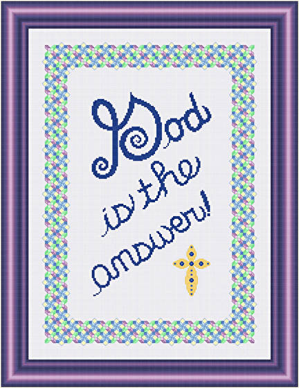 cross stitch pattern God Is the Answer