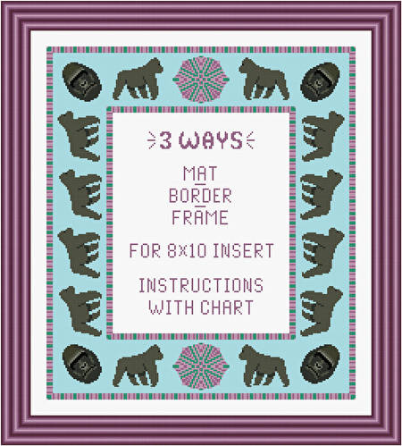 cross stitch pattern Gorilla Mat/Border/Frame for 8x10 insert