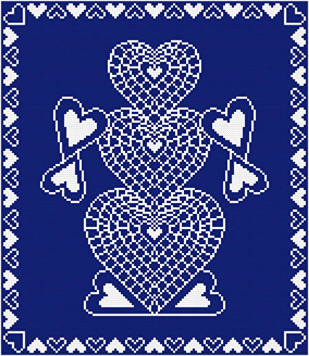 cross stitch pattern Heart Snowman