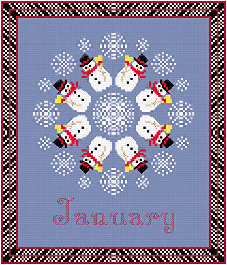 cross stitch pattern January - Snow Is Here