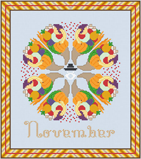 cross stitch pattern November - Cornupias