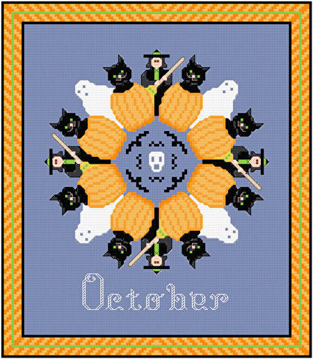 cross stitch pattern October - Halloween