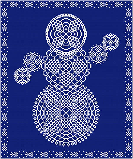 cross stitch pattern Pineapple Doily Snowman