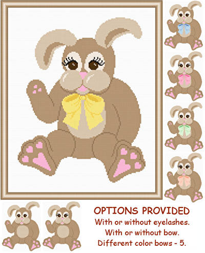 cross stitch pattern Plush Rabbit  with Options