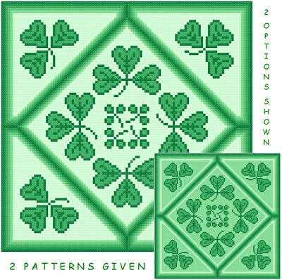 cross stitch pattern Shamrocks by the Dozen
