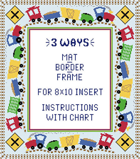 cross stitch pattern Train Mat/Border/Frame for 8x10 insert