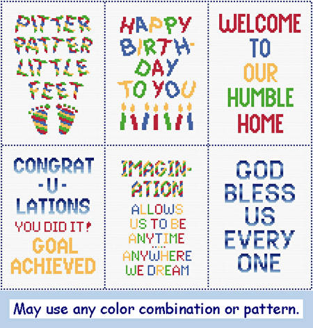 cross stitch pattern 5 x 7 Insert Assortment