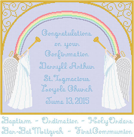cross stitch pattern Angels Congratulations