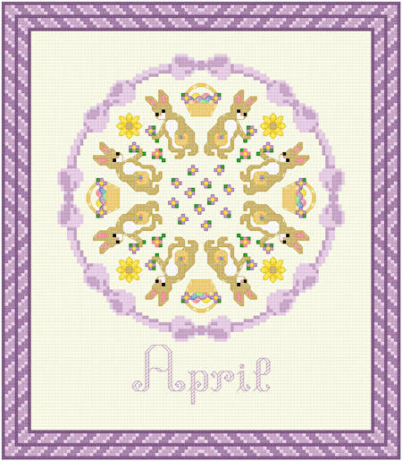 cross stitch pattern April - Easter Bunny Time