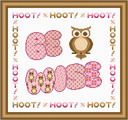 cross stitch pattern Be Wise - Mauve