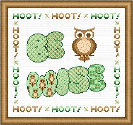 cross stitch pattern Be Wise - Pistachio