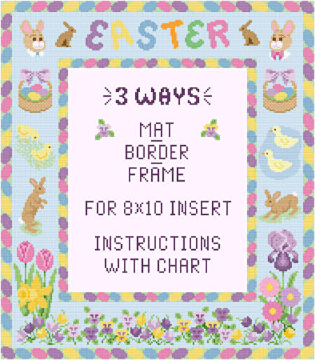 cross stitch pattern Easter Mat/Border/Frame for 8x10 insert