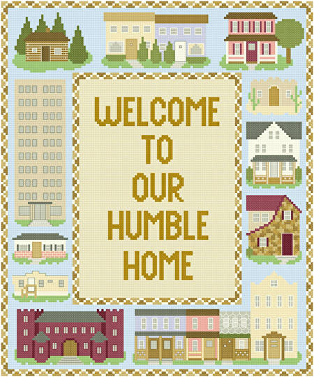 cross stitch pattern Homes Sampler (10x12)