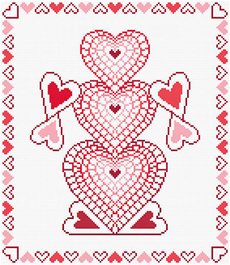 cross stitch pattern How You Make Me Feel (red)