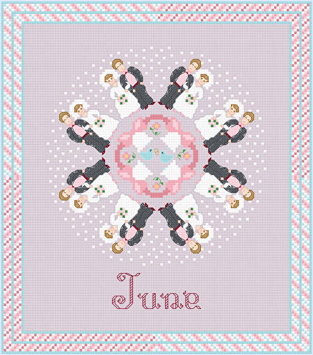 cross stitch pattern June - Wedding Time