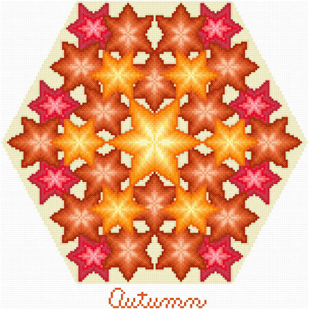 cross stitch pattern Kaleidoscope of Seasons - Autumn