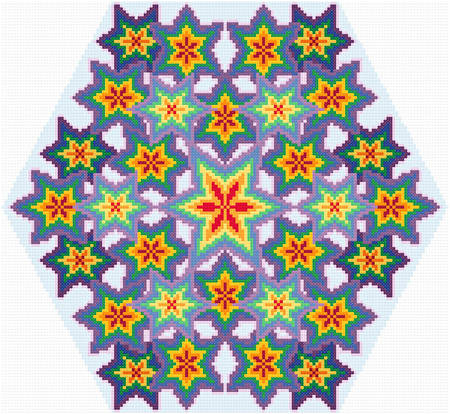 cross stitch pattern Kaleidoscope - Rainbow