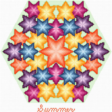 cross stitch pattern Kaleidoscope of Seasons - Summer