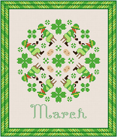 cross stitch pattern March - St. Patricks Day