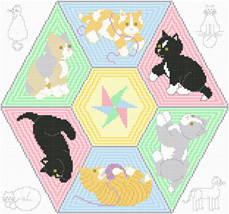 cross stitch pattern Smitten Kittens