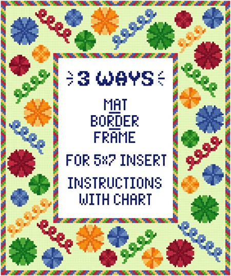 cross stitch pattern Surprise Mat/Border/Frame (5 x 7 insert)