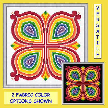 cross stitch pattern Rainbow Blossoms