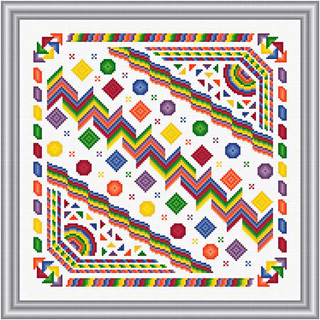 cross stitch pattern Bright and Busy