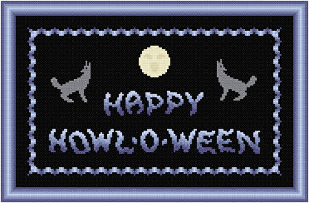 cross stitch pattern Happy Howl-o-ween