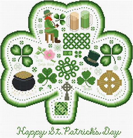 cross stitch pattern Happy St. Patrick's Day