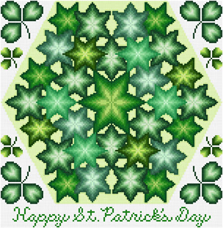 cross stitch pattern Kaleidoscope - Happy St. Patrick's Day