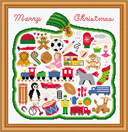 cross stitch pattern Merry Christmas