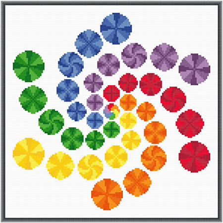 cross stitch pattern Swirling Orbs