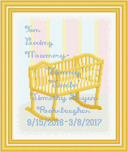 cross stitch pattern In Loving Memory - Bassinet