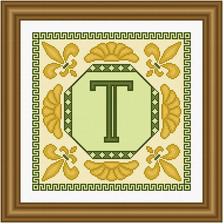 cross stitch pattern Classic Monogram - T