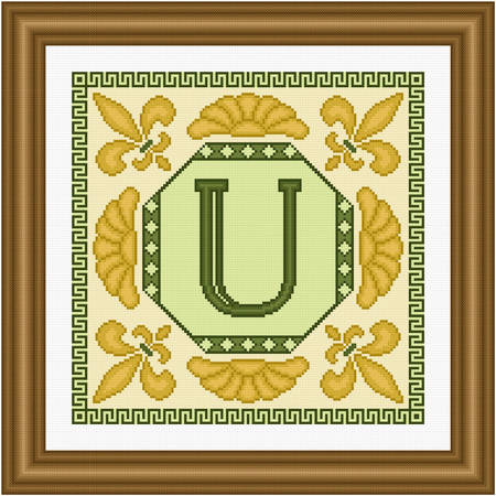 cross stitch pattern Classic Monogram - U