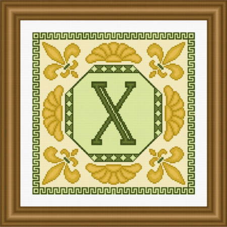 cross stitch pattern Classic Monogram - X