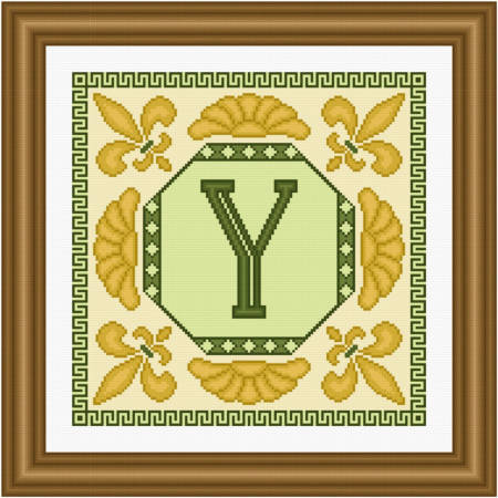 cross stitch pattern Classic Monogram - Y
