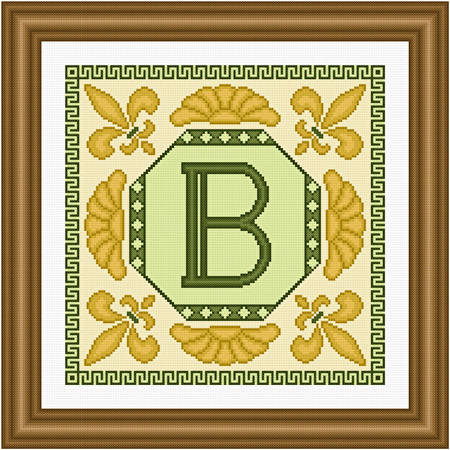 cross stitch pattern Classic Monogram - B