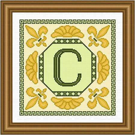 cross stitch pattern Classic Monogram - C