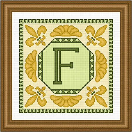 cross stitch pattern Classic Monogram - F