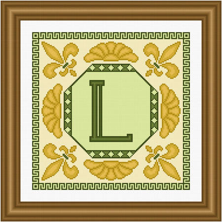 cross stitch pattern Classic Monogram - L
